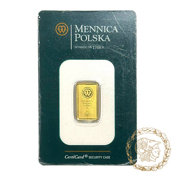 Золотий злиток 5 грам MENNICA POLSKA