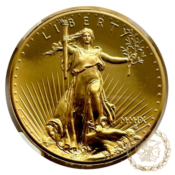 Золота монета 20 доларів 2009 рік, США. Подвійний орел в слабі MS 70