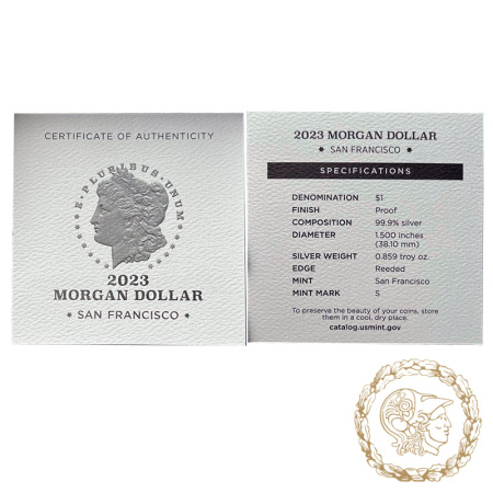 Срібна монета 1 долар 2023 рік, США. Morgan Silver Dollar 2023