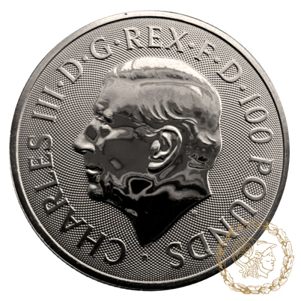 Монета платина 100 фунтів 2023  рік, Великобританія. Бик 