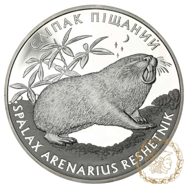Срібна монета 10 гривень 2005 рік, Україна. Сліпак піщаний
