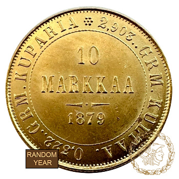 Золота монета 10 марок, Фінляндія. 