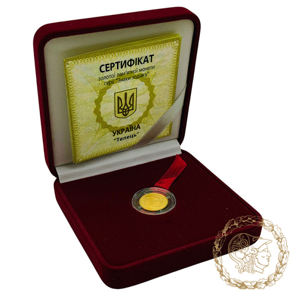 Золота монета 2 гривні 2006 рік, Україна. Телець