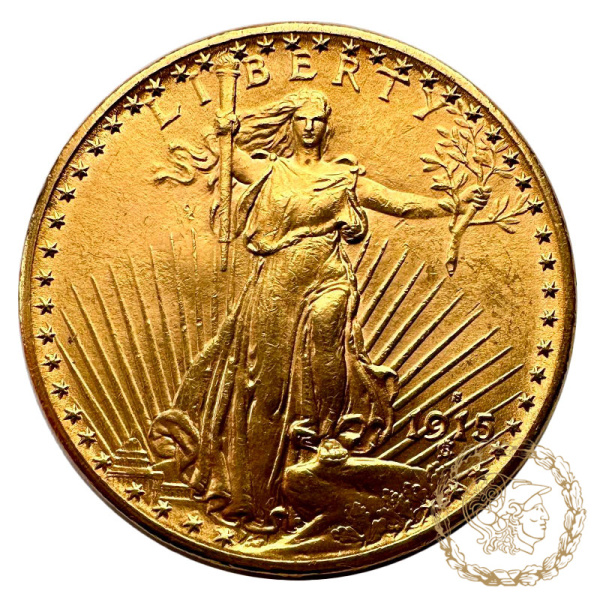 Золота монета 20 доларів 1915 рік, США. Подвійний орел