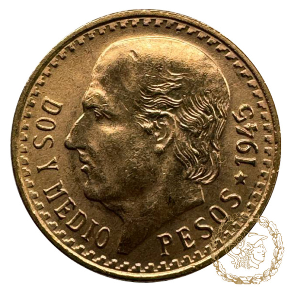 Золота монета 2,5 песо 1945 рік, Мексика. Мігель Ідальго-і-Костілья (мексиканський католицький священик)