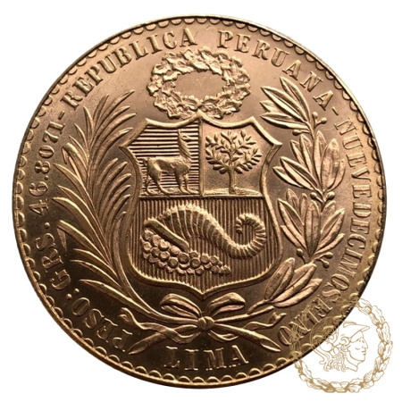 Золота монета 100 солів 1965 рік, Перу. 