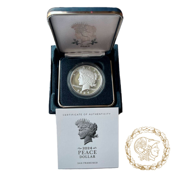 Срібна монета 1 долар 2024 рік, США. Peace Silver Dollar 2024