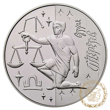 Срібна монета 5 гривень 2008 рік, Україна. Терези