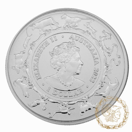 Срібна монета 1 долар 2022 Австралія 999 1 Oz Рік Тигра