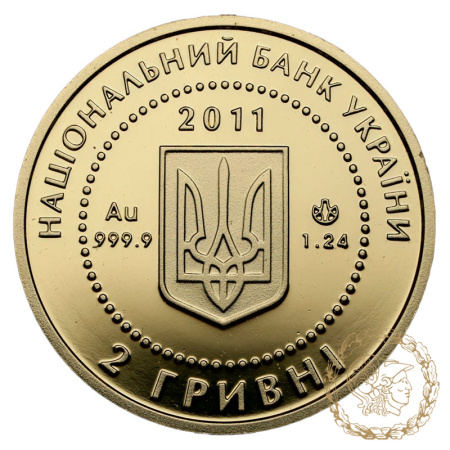 Золота монета 2 гривні 2011 рік, Україна. Скіфське золото. Олень