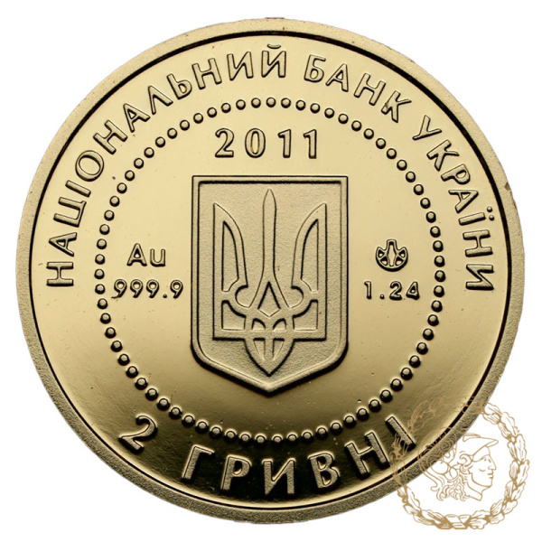 Золота монета 2 гривні 2011 рік, Україна. Скіфське золото. Олень