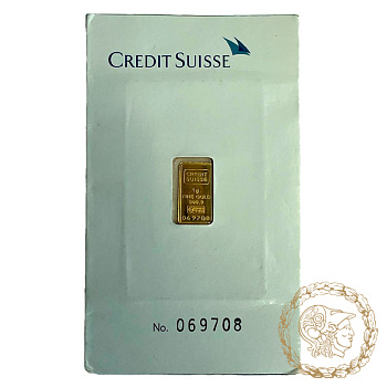 Золотий злиток 1 грам CREDIT SUISSE