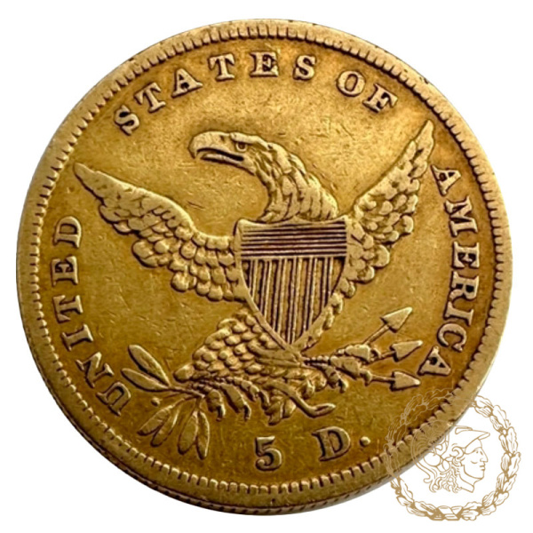 Золота монета 5 доларів 1838 рік, Сша. 