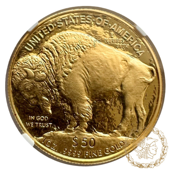 Золота монета 50 доларів 2006 рік, США. Американский бизон в слабі PF 70