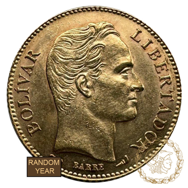 Золота монета 20 боліварів, Венесуела. BOLÍVAR LIBERTADOR