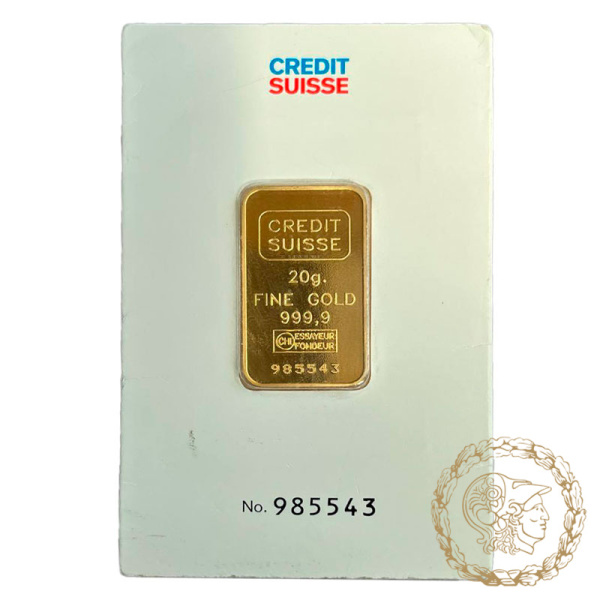 Золотий злиток 20 грамів CREDIT SUISSE