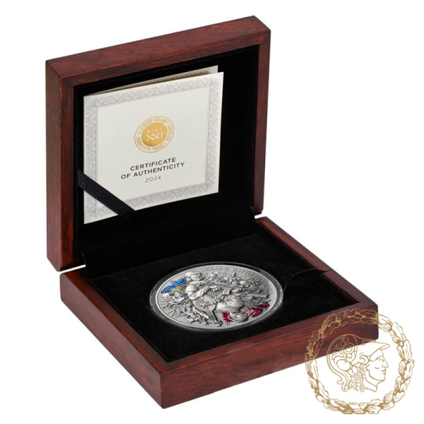 Срібна монета 10 седі 2024 рік Гана, Україна Загартована в боях / UKRAINE BATTLE HARDENED 2 Oz