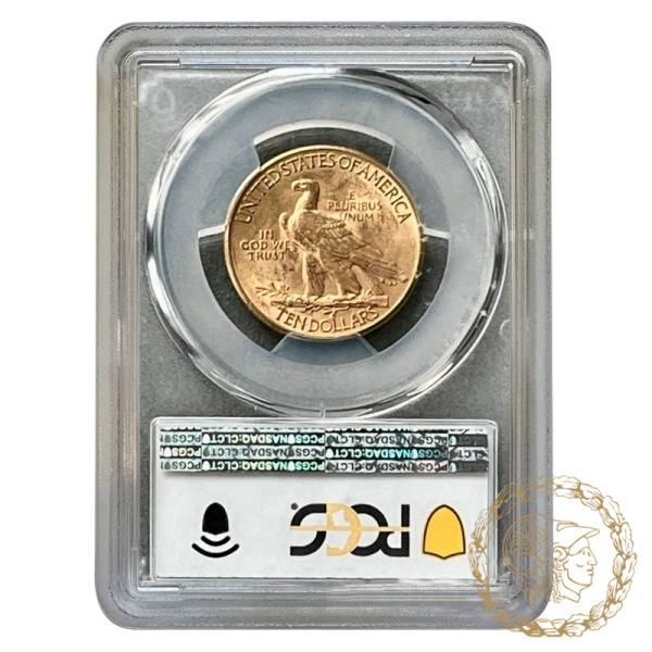 Золота монета 10 доларів 1912 рік, США. Голова Індіанця в слабі MS 62