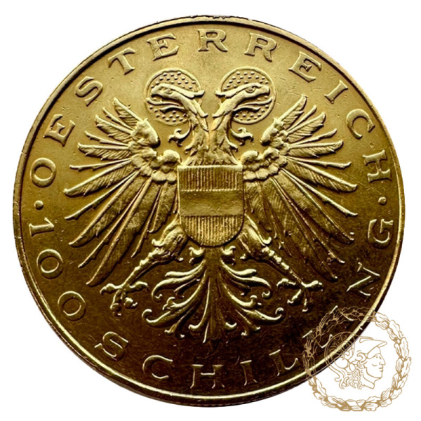 Золота монета 100 шилінгів 1936 рік, Австрія. 