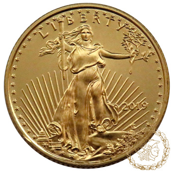 Золота монета 5 доларів 2019 рік, США. Американський Орел.