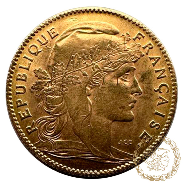 Золота монета 10 франків 1914 рік, Франція. 