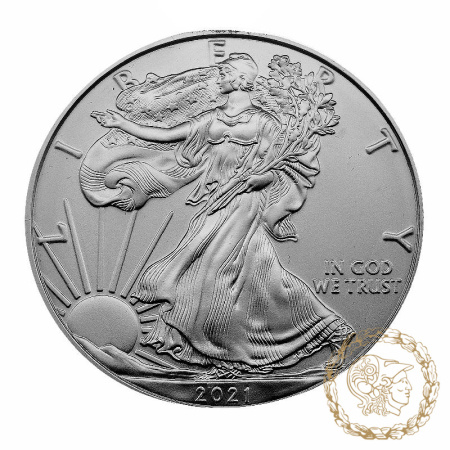 Набір двох монет 1 долар 2021 США 999 1 Oz Американський срібний орел (позолота)