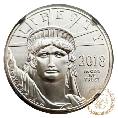 Монета платина 100 доларів 2018 рік, США. Американський Платиновий орел над заходом  в слабі MS 69