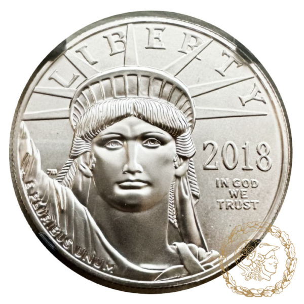 Монета платина 100 доларів 2018 рік, США. Американський Платиновий орел над заходом  в слабі MS 69