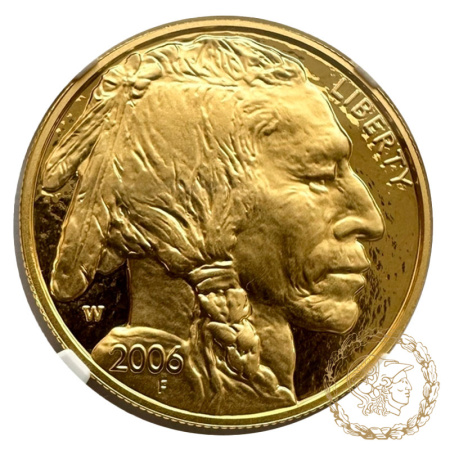 Золота монета 50 доларів 2006 рік, США. Американский бизон в слабі PF 70