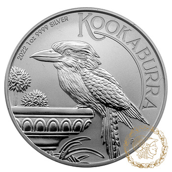 Срібна монета 1 долар 2022 Австралія 999 1 Oz Кукабара