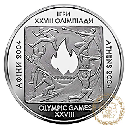 Срібна монета 20 гривень 2004 рік, Україна. Ігри XXVIII Олiмпiади 2004 року