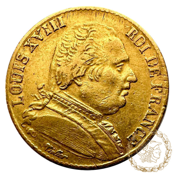 Золота монета 20 франків 1815 рік, Франція. Людовік XVIII
