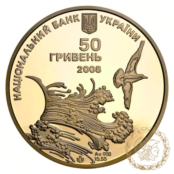 Золота монета 50 гривень 2008 рік, Україна. Ластівчине гніздо