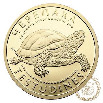 Золота монета 2 гривні 2009 рік, Україна. Черепаха