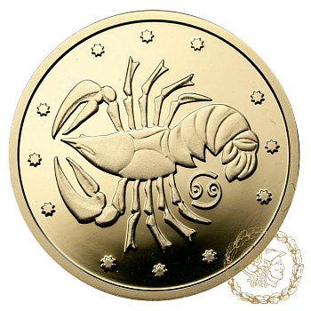 Золота монета 2 гривні 2008 рік, Україна. Рак