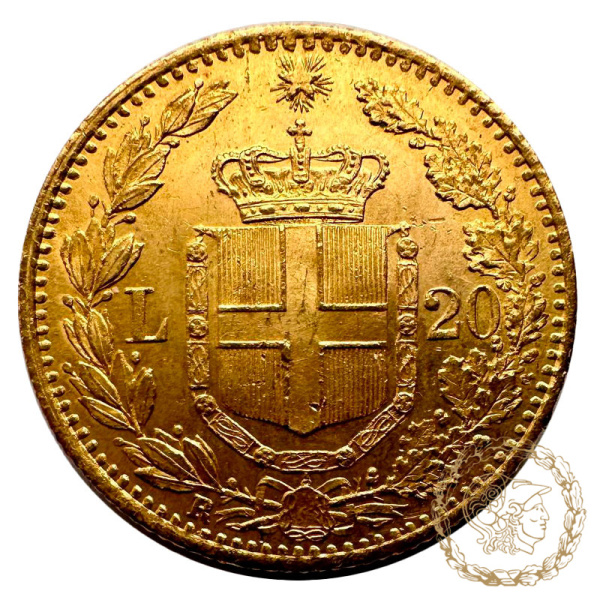 Золота монета 20 лір 1882 рік, Італія. Умберто I