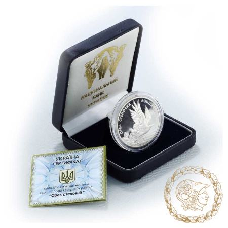 Срібна монета 10 гривень 1999 рік, Україна. Орел степовий