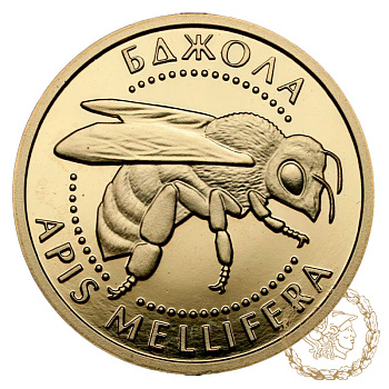 Золота монета 2 гривні 2010 рік, Україна. Бджола