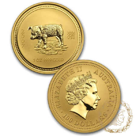 Набір з 12 золотих монет 1996-2007 роки, Австралія. Lunar (Серія I)