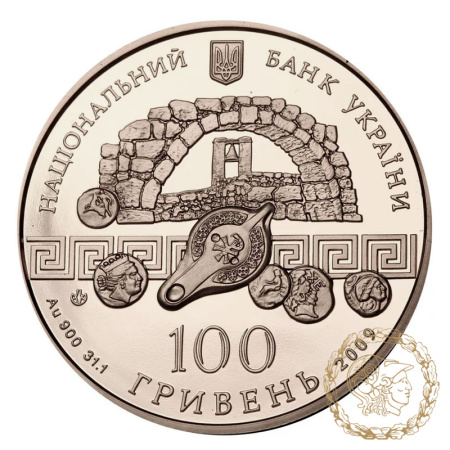 Золота монета 100 гривень 2009 рік, Україна. Херсонес Таврійський