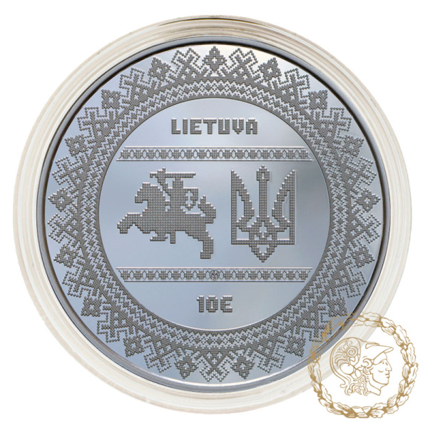  Срібна монета 10 євро 2022 рік, Литва. Україна Бореться за свободу