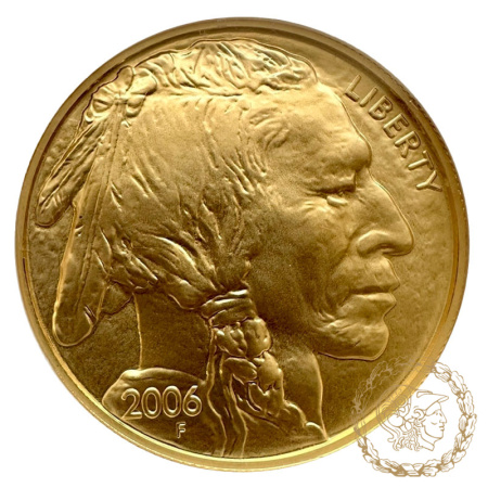 Золота монета 50 доларів 2006 рік, США. Американский бизон в слабі MS 70