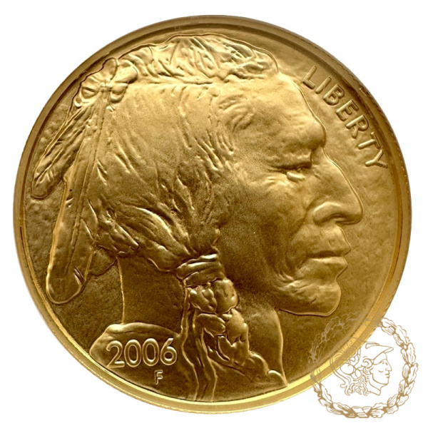 Золота монета 50 доларів 2006 рік, США. Американский бизон в слабі MS 70