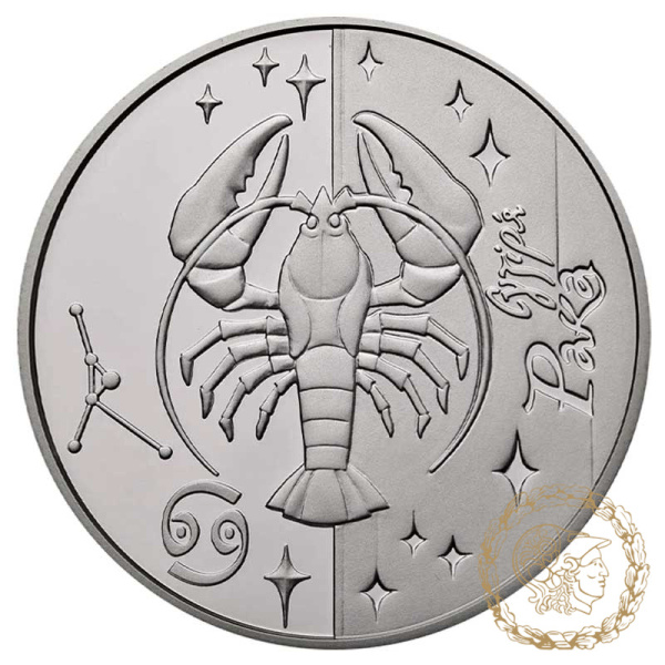 Срібна монета 5 гривень 2008 рік, Україна. Рак