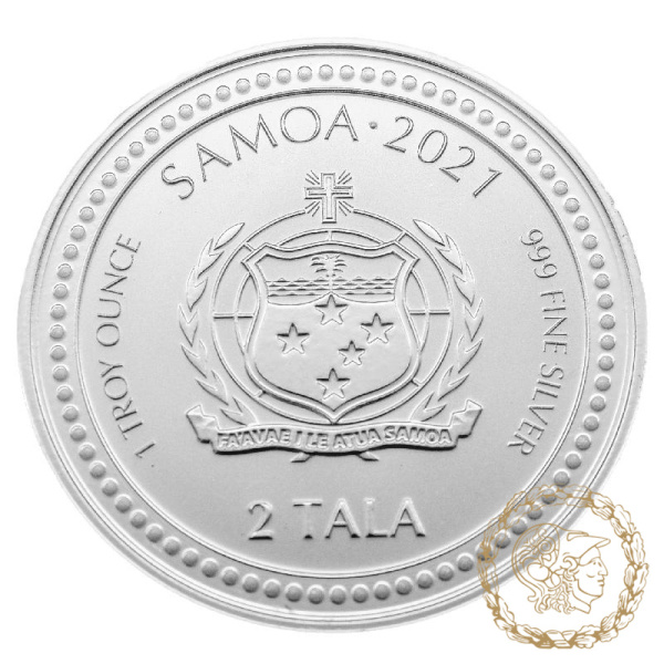 Срібна монета 2 тала 2021 Самоа 999 1 Oz Морський коник