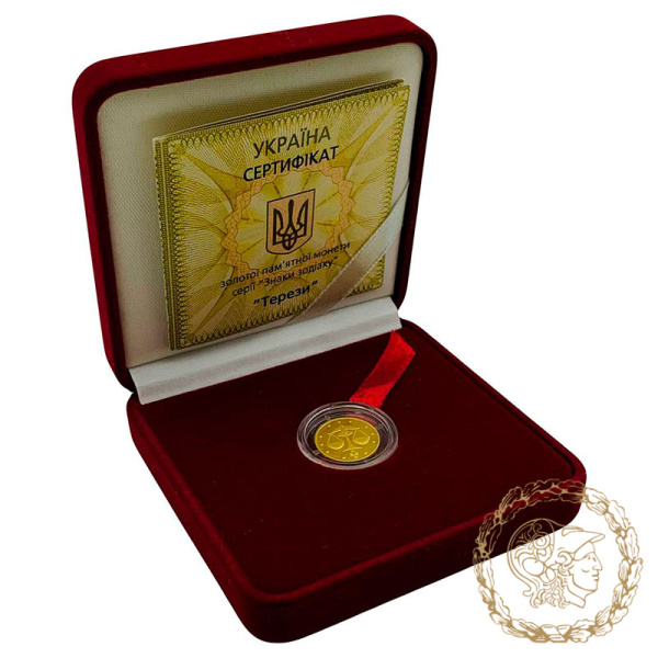Золота монета 2 гривні 2008 рік, Україна. Терези