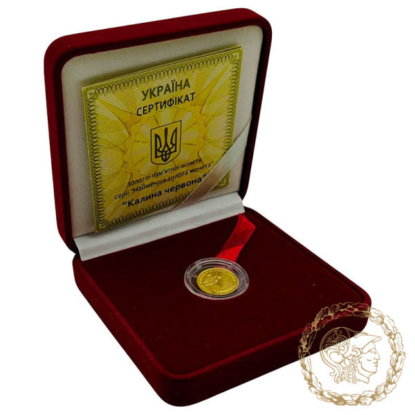 Золота монета 2 гривні 2010 рік, Україна. Калина червона