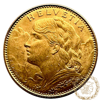 Золота монета 10 франків 1922 рік, Швейцарія. 