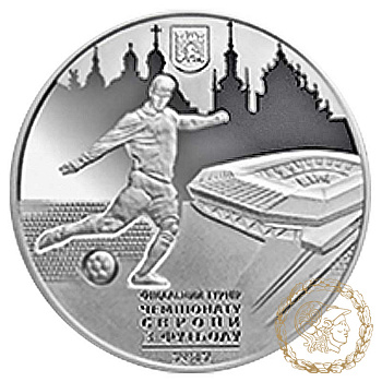 Срібна монета 10 гривень 2011 рік, Україна. Фінальний турнір чемпіонату Європи з футболу 2012. Місто Львів 