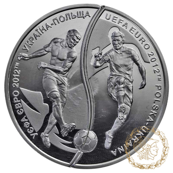 Срібна монета 10 гривень 2012 рік, Україна. УЄФА. Євро 2012. Україна-Польща 